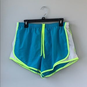 Blue and Green Athletic Shorts